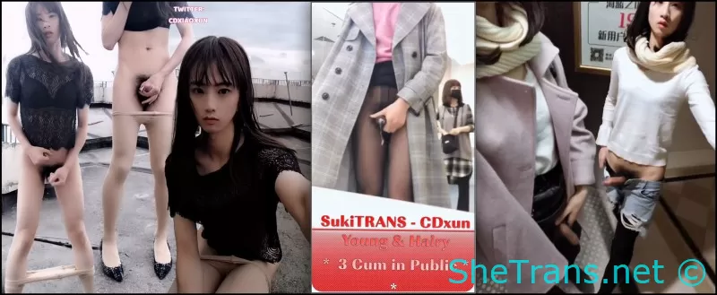 Suki TRANS, Cdxun - Three Public Cumshots Comp _1920p - 1920p