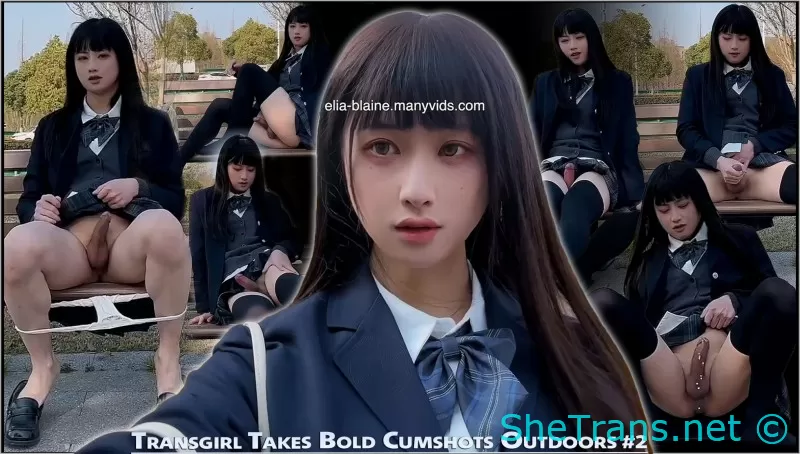 Elia Blaine - Transgirl Takes Bold Cumshots Outdoors Part 2 - 1080p